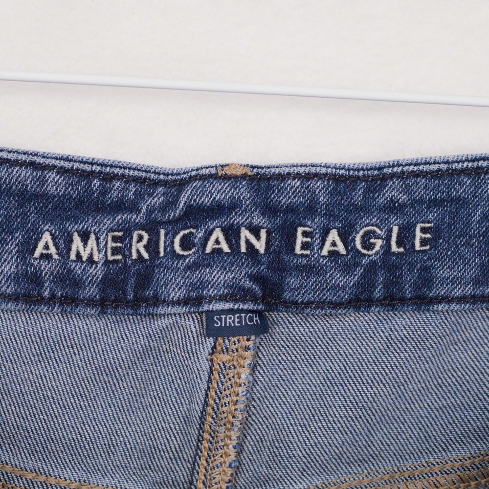 AMERICAN EAGLE Curvy Super High-Rise Baggy Wide Leg Jeans Medium Wash 12 Short - Picture 8 of 10